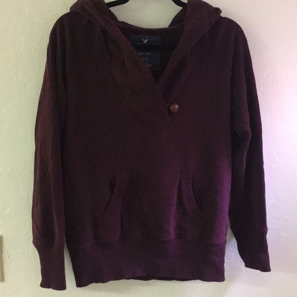 Maroon sweater with hood
